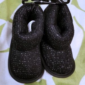 NWT Spencer's Baby Slippers Black and Silver